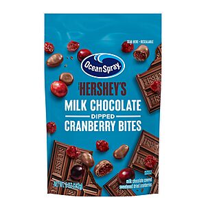12-Pack 5-Ounce Ocean Spray Hershey's Milk Chocolate Dipped Cranberry Bites $24.03 w/ S&S + Free Shipping w/ Prime or on $35+