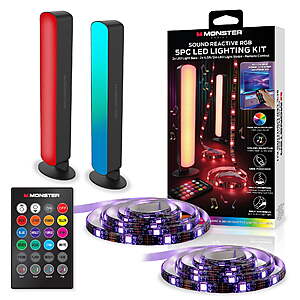 5-Piece Monster Sound Reactive Multi-color Indoor LED Light Kit $19.90