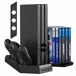 Vertical Stand for PS4 w/ Controller Charging Station and Cooling @ Amazon 40% off AC / Free Prime Shipping $13.79
