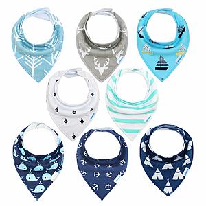 Baby Bibs 8 Pack Soft and Absorbent for Boys & Girls @ Amazon 35% off AC / Free Prime Shipping $9.79