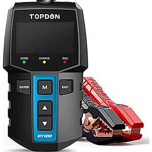 TOPDON Car Battery Tester 12V Load Tester BT100 (100-2000 CCA) - $29.49
