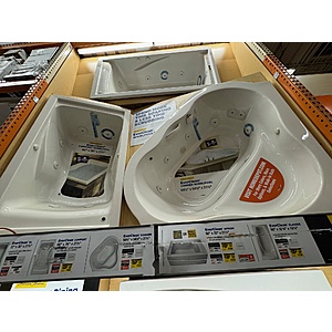 Home Depot YMMV Whirlpool and soaking tubs 75 % off in store $250 Everclean corner 54 1/2 x 54 1/2 x 21 1/2