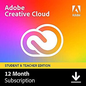 29% OFF! - 12 mo - Adobe Student & Teacher Edition Creative Cloud for $169.99 at Amazon
