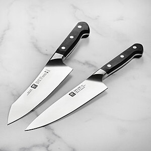 Zwilling J.A. Henckels Pro 7" Slim Chef's & Rocking Santoku Knife Set $150