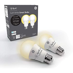 2-Pack C by GE 60W Equivalent Dimmable A19 LED Smart Light Bulbs (Soft White) $4.55
