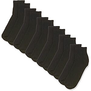 Men's Socks: 6-Pack Hanes Men's Ankle Socks (Size 6-12, Black) $6.30 & More