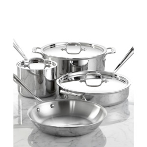 7-Pc All-Clad 3-Ply Stainless Steel Cookware Set $290 + Free S/H