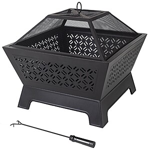Calipso 26" Square Wood Burning Fire Pit - Pleasant Hearth $55