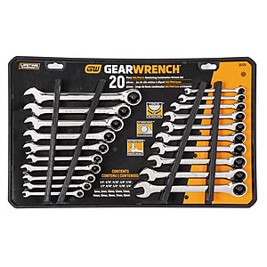 20-Piece GearWrench 12-Point Metric & SAE Ratcheting Combination Wrench Set $50 + 1.5% SD Cashback & Free Store Pickup