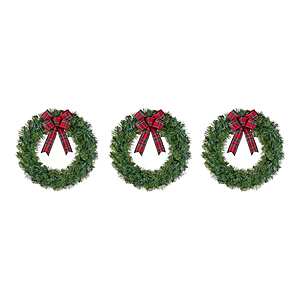 Home Accents Christmas Wreaths: 3-Count 22" Unlit Noble Pine Wreaths w/ Bow $9.95 & More + Free S/H