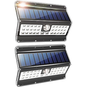 2-Pack Ezbasics 32-LED Solar Motion Sensor Outdoor Security Lights $10.10