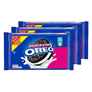 3-Pack OREO Family Size Double Stuf Chocolate Sandwich Cookies $9.75 w/ Subscribe & Save