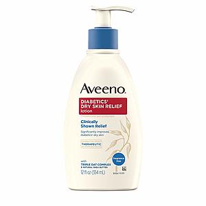 Aveeno Skincare: 12oz Aveeno Diabetics' Dry Skin Relief Lotion $4.40 & More w/ S&S + Free S/H