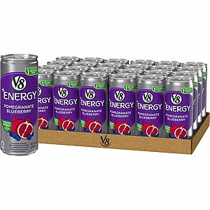 24-Pack of 8oz V8 +Energy Drink (Pomegranate Blueberry) $10.50 & More + Free Shipping