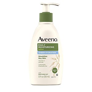 12-Oz Aveeno Sheer Hydration Daily Moisturizing Lotion for Dry Skin $4.20 & More w/ S&S + Free S&H w/ Prime or $25+