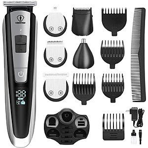 Ceenwes Men's Grooming Kit Professional Beard Trimmer Hair Clippers Hair Trimmer Hair Design Trimmer Mustache Trimmer Body Groomer/Nose Ear Trimmer for Facial Body Hairs $11.98 FS