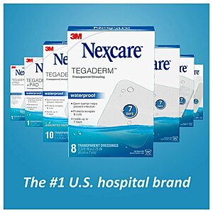 Nexcare Tegaderm Waterproof Transparent Dressing, Dirtproof, Provides Protection To Minor Burns, Scrapes, Cuts, Blisters And Abrasions, 4 x 4.75 in, 4 Count | S&S Amazon $2.55