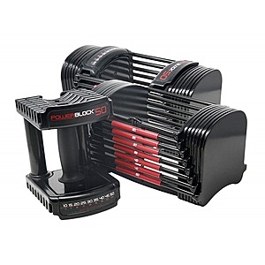PowerBlock 50lb Adjustable Dumbbell Set (Sold in Set of 2) $200 Free Shipping w/ Prime
