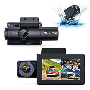 NEXPOW 1080P 4k Dash Camera with Night Vision, 3" LCD Display $69 + Free Shipping