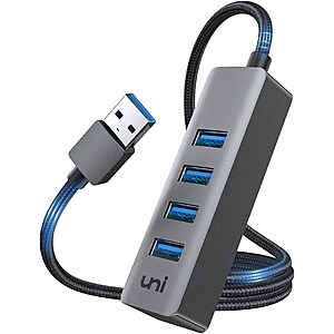 uni USB Hub with 4 USB 3.0 Ports 4FT $8.50 & More + Free Shipping w/ Prime or orders $35+