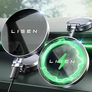 LISEN 15W Magsafe Car Mount Wireless Charger $16.09 + Free Shipping w/ Prime or orders $35+