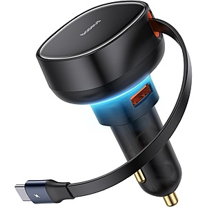 Baseus 60W Retractable USB C Car Charger $13 + Free Shipping w/ Prime or orders $35+