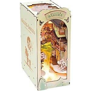 Rowood DIY 3D Wooden Puzzle Book End Kits for Adult (Falling Sakura) $19.73 + Free Shipping w/Prime or orders $35+