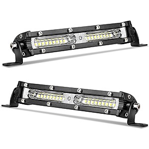 YITAMOTOR 2-Pack 7" 60W Single Row LED Light Bars for Autos $13.50 + Free Shipping w/ Prime or orders $35+