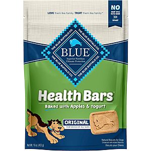 Select Amazon Accts:16-oz Blue Buffalo Health Bars Crunchy Dog Treats (Various) from 2 for $4.45 w/ Subscribe & Save