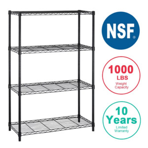 BestOffice 4-Shelf NSF Wire Shelving Unit (14" x 36" x 54") $39.99