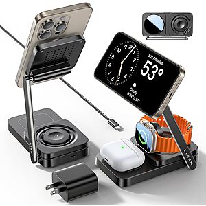 LISEN 3 in 1 Charging Station for Apple Magsafe Charger Stand, Wireless Charger iPhone and Watch Charging Station $25.49