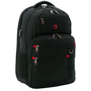 Swiss Tech 18" Navigator Backpack w/ Padded Sections & Side USB Port $27.35