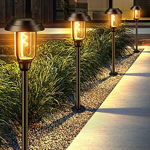 LETMY Solar Pathway Lights Outdoor, 8 Pack Upgraded Outdoor Solar Lights, Waterproof Solar Garden Lights for Yard Walkway Driveway $24.99