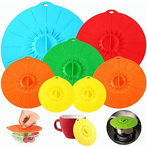 7 Pack Silicone Lids, Microwave Splatter Cover $9.74