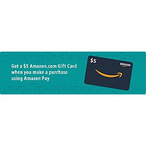 Make a Purchase Using Amazon Pay at Select Retailers, Get $5 Amazon Gift Card Free