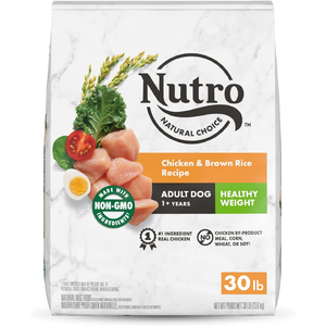 NUTRO NATURAL CHOICE Healthy Weight Adult Dry Dog Food, Chicken & Brown Rice Recipe Dog Kibble, 30 lb. Bag $32.49 (or $36.24 with just 5% s&s)