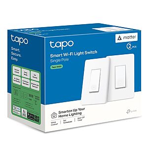 2-Pack TP-Link Tapo Matter Smart Light Switch $22 ($11 Each) + Free Shipping w/ Prime or on $35+