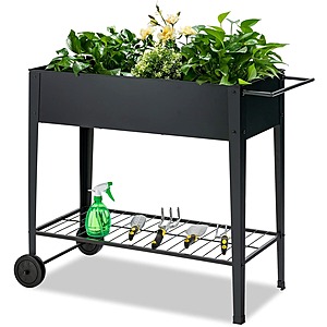 Outdoor Elevated Planter Box Raised Garden Bed with Wheels $53.95 + Free Shipping