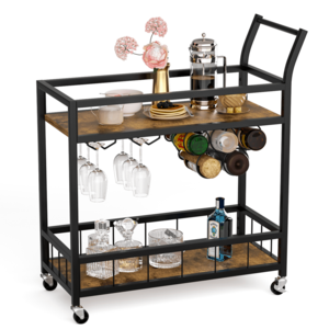 Homall Bar Cart Home Industrial Mobile with Wine Rack for $49.99