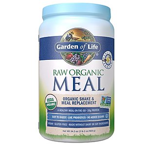Garden of Life Meal Replacement Vanilla Powder, 28 Servings, Organic Raw Plant Based Protein Powder, Vegan, Gluten-Free [Vanilla] $20.47
