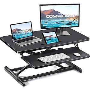 ComHoma Standing Desk Converter (Adjustable Height) 34 Inch Sit to Stand with Keyboard Mouse Deck for $75.99 + free shipping