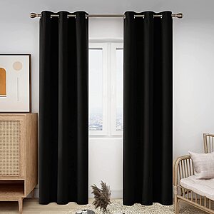2-Pack Deconovo Room Darkening Window Curtains (various): 42"x84" (Black) $9.95 & More