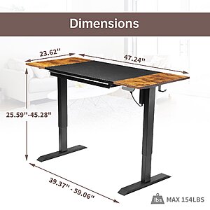 Ainfox 47inch Electric Single Motor Sit to Stand Desk for $142.80 + Free Shipping