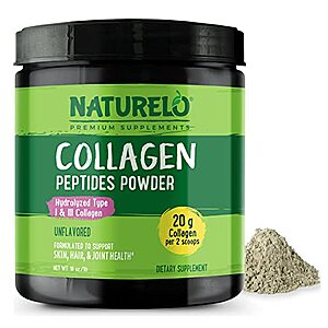 NATURELO Collagen Peptide Powder, Hydrolyzed Collagen Type I & III, Skin Hair & Joint Health - Unflavored - $13.71 + Free Shipping w/ Prime or orders $25+