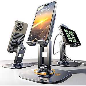 LISEN 2 Pack Tripod Cell Phone Stand for Desk $7.79 + Free Shipping w/ Prime or orders $35+