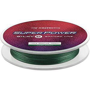 KastKing SuperPower Braided Fishing Line (Various Strengths/Colors): 150 Yds (6Lbs - 0.10mm X8 Moss Green) $6.59 & More + Free Shipping w/ Prime or Orders $35+