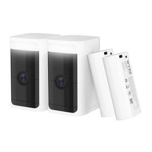 Wyze Battery Cam Pro 2-Pack, Wireless Indoor/Outdoor Home Security Camera, 2k HD Color Night Vision and Built-In Spotlight WYZECOP_RB2PK - The Home Depot $99.98