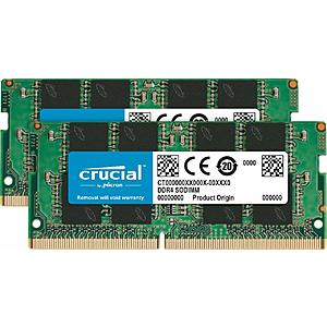 32GB (2x16GB) Crucial DDR4 2666 SODIMM Laptop Memory $128 + Free Shipping