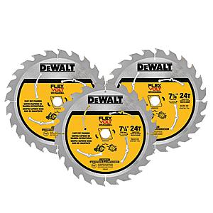 3-Pack DeWALT Flexvolt 7-1/4" Circular Saw Blades $23.75 & More + Free S/H