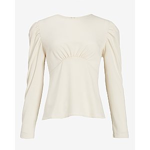 Express.com Extra 60% Off Clearance: Women's Seamed Puff Sleeve Top $10, Cozy Faux Fur Coat $24, Belted Moto Jacket $40 + FS on $50+